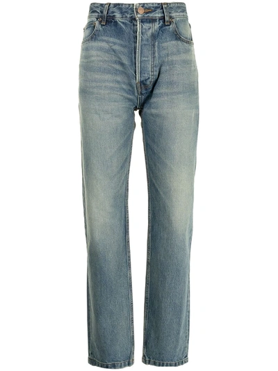 Shop Balenciaga Normal Straight-leg Denim Jeans In Blue