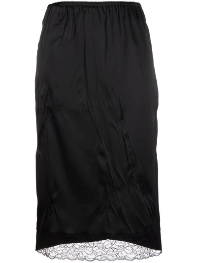 Shop Balenciaga Tailored Lingerie Skirt In Black