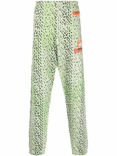 Shop Heron Preston Green Abstract-spot Track Pants
