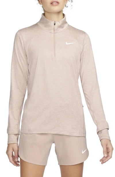 Shop Nike Element Half Zip Pullover In Pink Oxford/ Reflective Silv