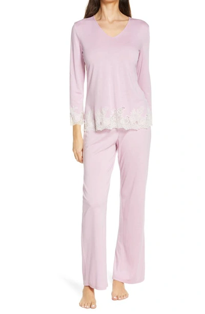 Shop Natori Luxe Shangri-la Pajamas In Soft Lavender