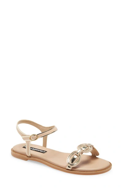 Shop Karl Lagerfeld Gage Sandal In Nude/ Gold Leather