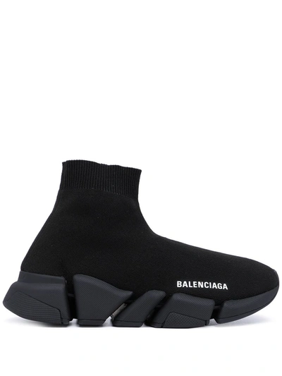 Shop Balenciaga Women's Black Fabric Sneakers