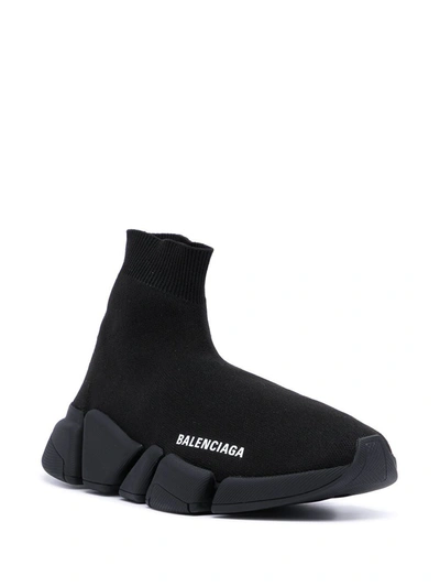 Shop Balenciaga Women's Black Fabric Sneakers