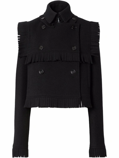 Shop Burberry Women's Black Cashmere Outerwear Jacket