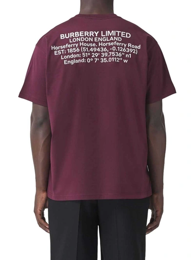 Burberry Men's Burgundy Cotton T Shirt | ModeSens