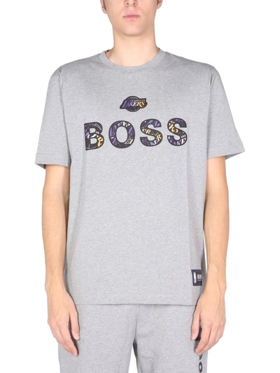Shop Hugo Boss Men's Grey Other Materials T-shirt