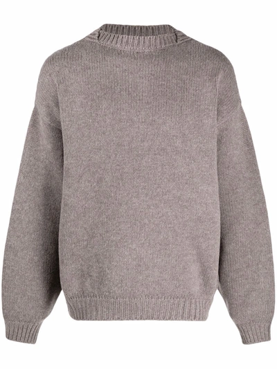 Shop Fear Of God Men's Grey Wool Sweater