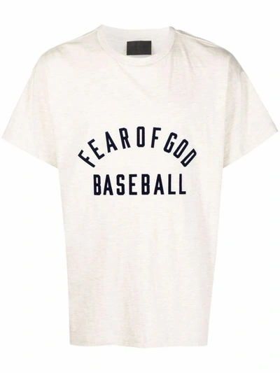 Shop Fear Of God Men's Beige Cotton T-shirt