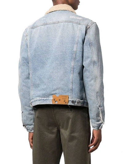Shop Off-white Men's Blue Cotton Jacket