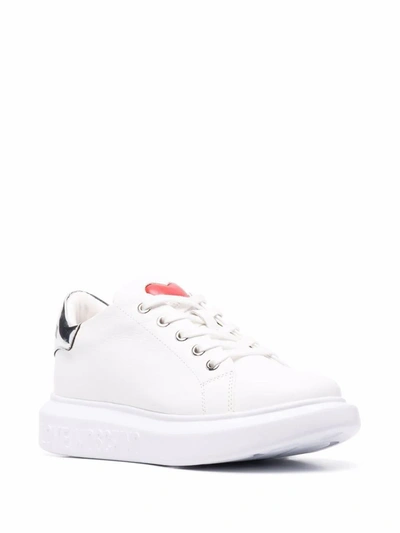 Shop Love Moschino Women's White Leather Sneakers