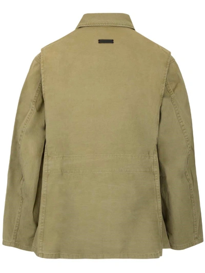 Shop Fear Of God Men's Green Cotton Jacket