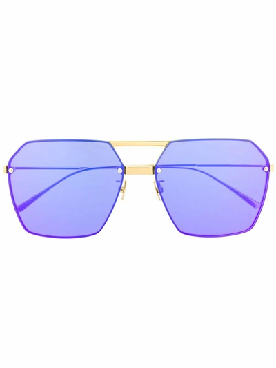 Shop Bottega Veneta Women's Gold Metal Sunglasses