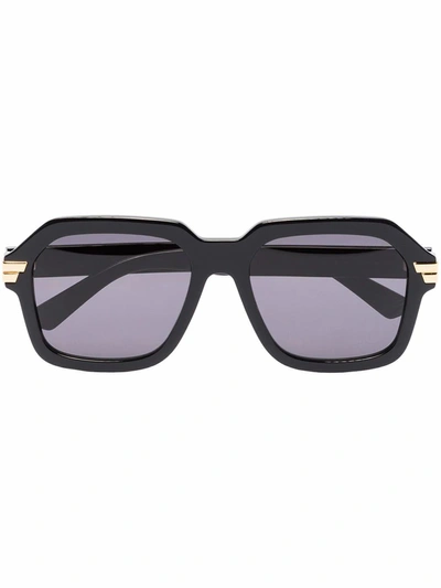 Shop Bottega Veneta Men's Black Acetate Sunglasses