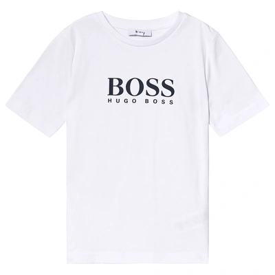 Hugo Boss Kids' Logo-print Cotton T-shirt 4-16 Years In White | ModeSens