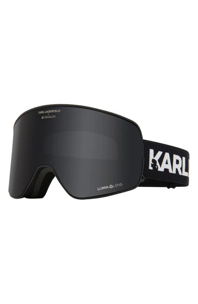 Shop Dragon X Karl Lagerfeld Nfx2 60mm Snow Goggles With Bonus Lens In Repeatkl Llmidnight