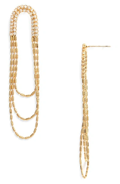 Shop Bracha Time To Shine Cubic Zirconia Drop Earrings In Gold