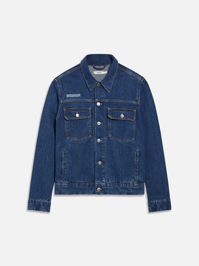 Shop Pangaia Nettle Denim Jacket — Mid Wash S