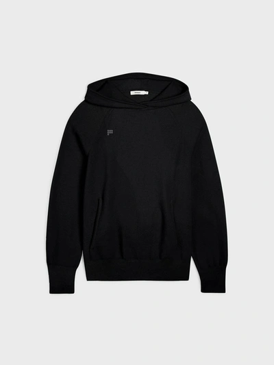 Shop Pangaia Recycled Cashmere Hoodie In Black