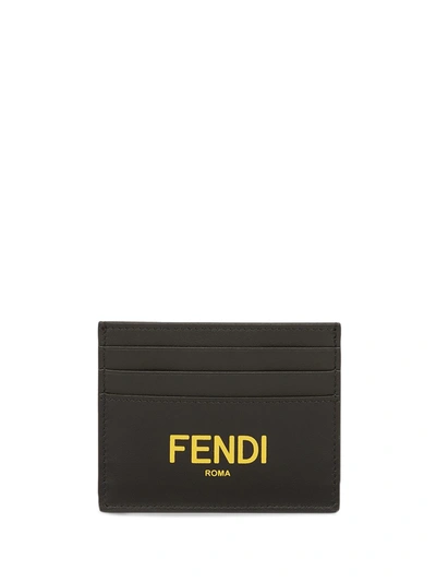 Shop Fendi Roma Card Holder In Black