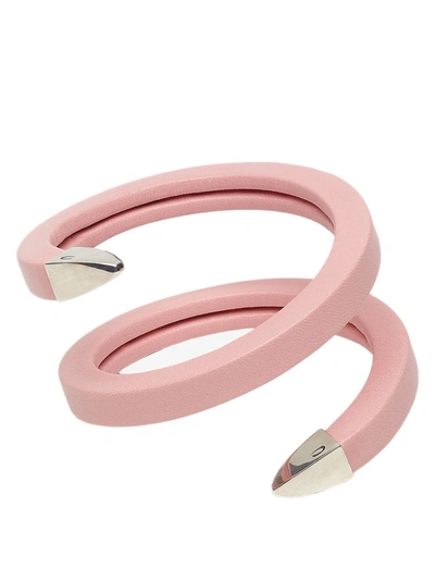 Shop Bottega Veneta Spiral Bracelet In Pink
