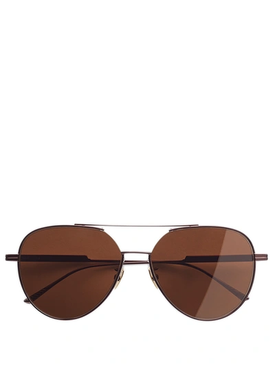 Shop Bottega Veneta Aviator Sunglasses In Brown