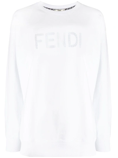 Shop Fendi Felpa Con Logo In White