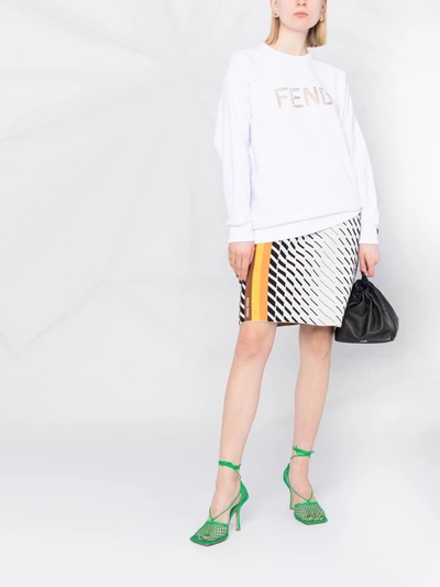 Shop Fendi Felpa Con Logo In White