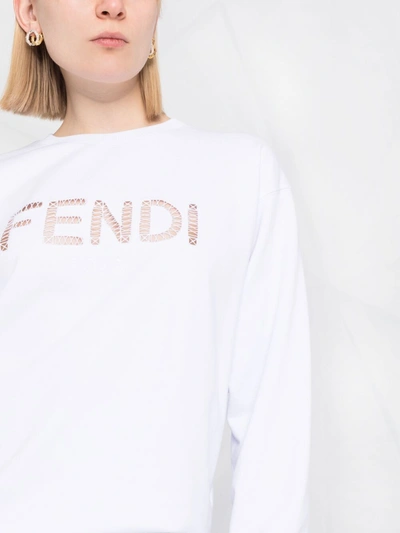 Shop Fendi Felpa Con Logo In White