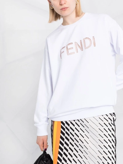 Shop Fendi Felpa Con Logo In White