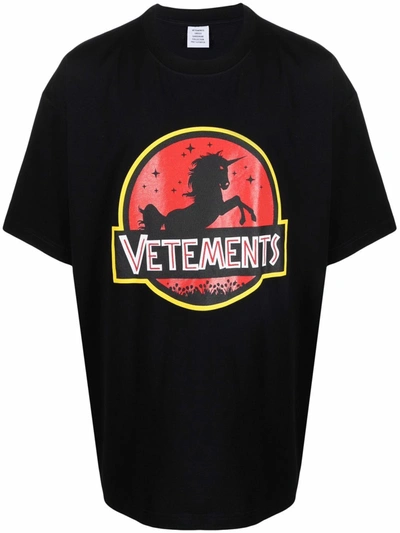 Shop Vetements Wild Unicorn T-shirt In Black