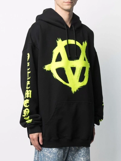 Vetements Anarchy Gothic Logo-print Hoodie In Black | ModeSens