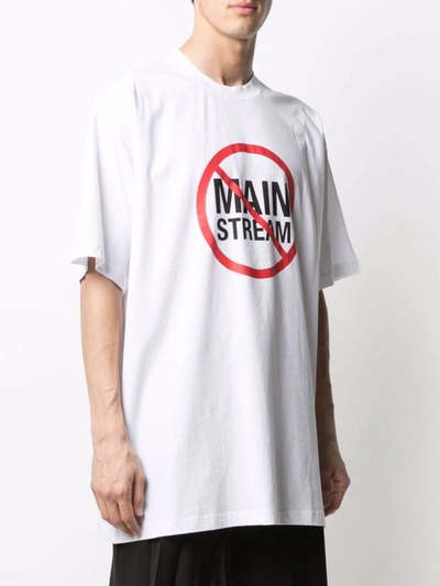 Shop Vetements No Mainstream Logo T-shirt In White