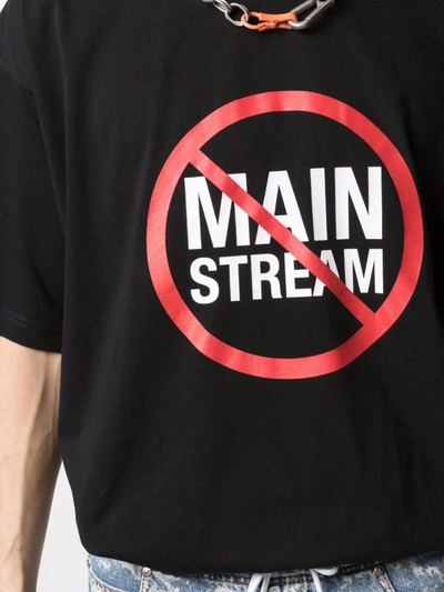 Shop Vetements No Mainstream Logo T-shirt In Black