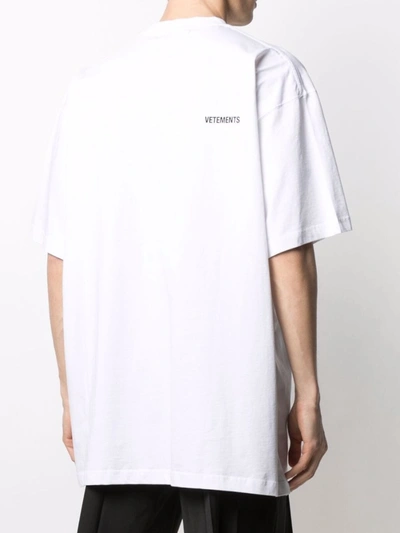 Shop Vetements No Mainstream Logo T-shirt In White