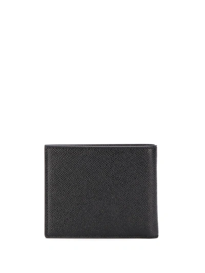 Shop Dolce & Gabbana Dauphine Calfskin Bifold Wallet With Branded Tag In Black