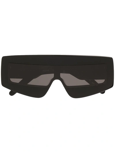 Shop Rick Owens Phleg Sunglasses In Black