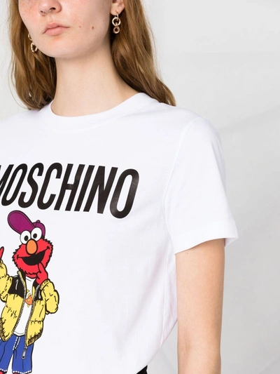 Shop Moschino T-shirt Sesame Street In White