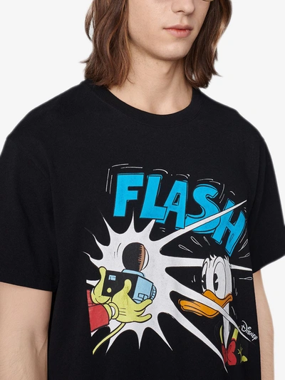 Gucci X Disney Donald Duck-print Cotton-jersey T-shirt In Black