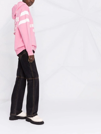 Gucci Pink Printed Hooded Cotton Sweatshirt In Pink & Purple | ModeSens