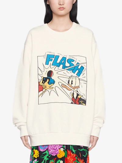 Gucci White Disney Edition Donald Duck 'flash' Sweatshirt | ModeSens