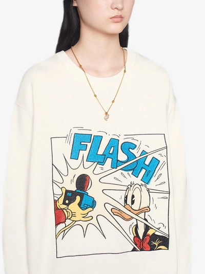 Shop Gucci Felpa Donald Duck Disney X  In White