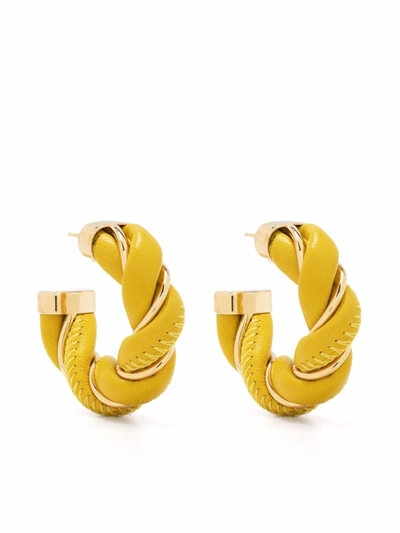 Shop Bottega Veneta Earrings In Yellow