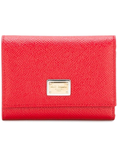 Shop Dolce & Gabbana Dauphine Calfskin Wallet In Red