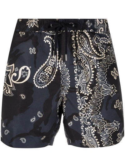 Shop Moncler Costume Stampa Paisley In Blue