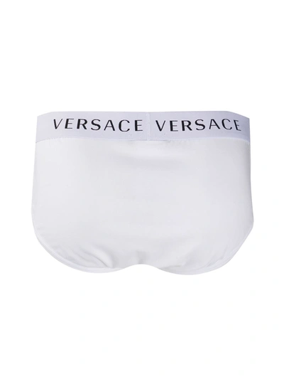 Shop Versace Set Da Due Slip Con Logo In White