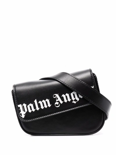 Shop Palm Angels Crash Logo Belt Bag In Black