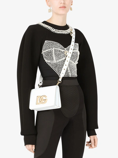 Shop Dolce & Gabbana Millennials Logo Crossbody Bag In White