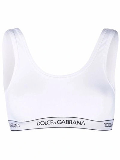 Dolce & Gabbana Reggiseno Con Banda Logata In White | ModeSens