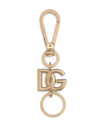 Shop Dolce & Gabbana Keychain With Dg Logo In Yellow